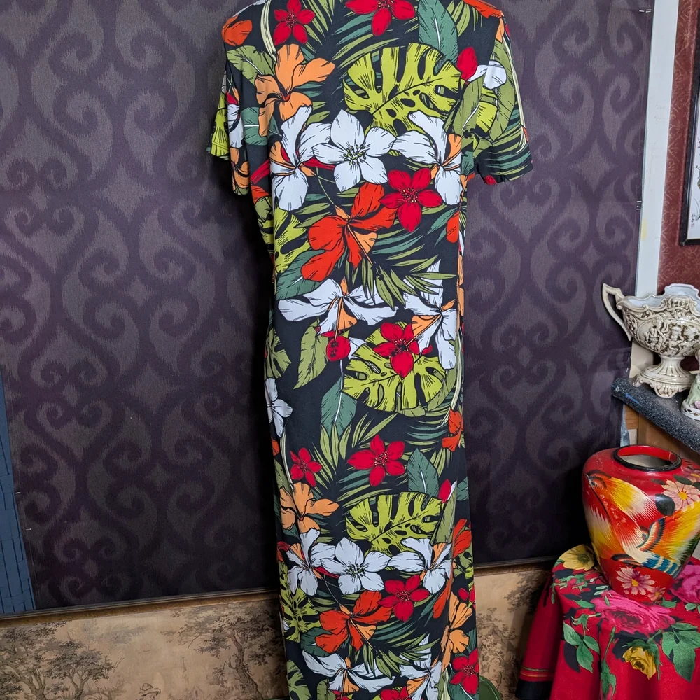 Cuddl Duds Red and White Sundress Short Sleeve Maxi - Picture 5 of 6